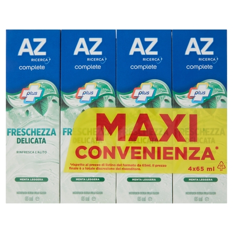 AZ Dentifricio Complete Plus Freschezza Delicata Menta Leggera 4x65 ml